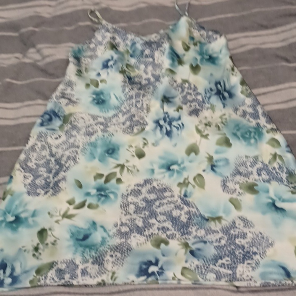 Gilligan & O'Malley Women's Blue Floral Night Gown/Slip dress -Size Medium - Picture 3 of 5